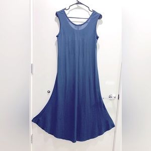 Blue jersey tank maxi dress